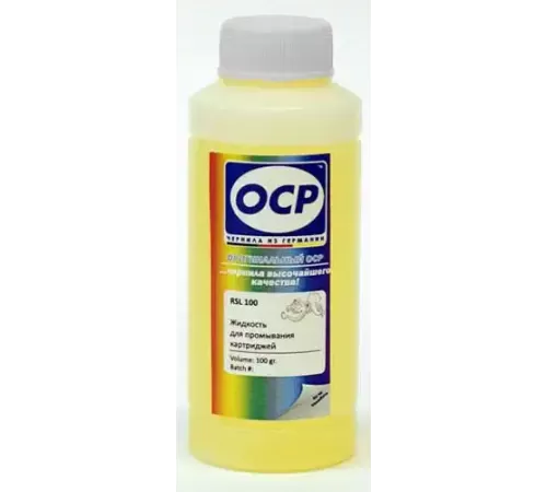 Сервисные жидкости - OCP RSL Rinse Solution Liquid - жидкость для промывания картриджей внутри (желтого цвета)